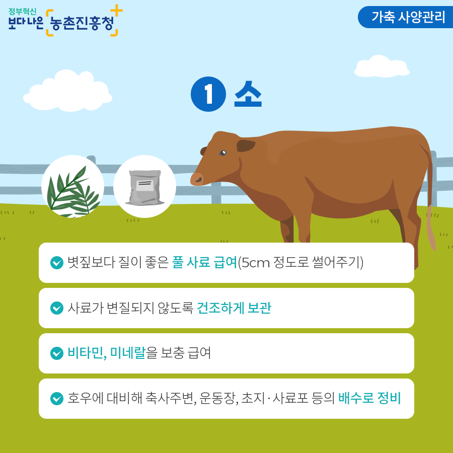 여름철 폭염대비 농작물 및 가축 관리요령