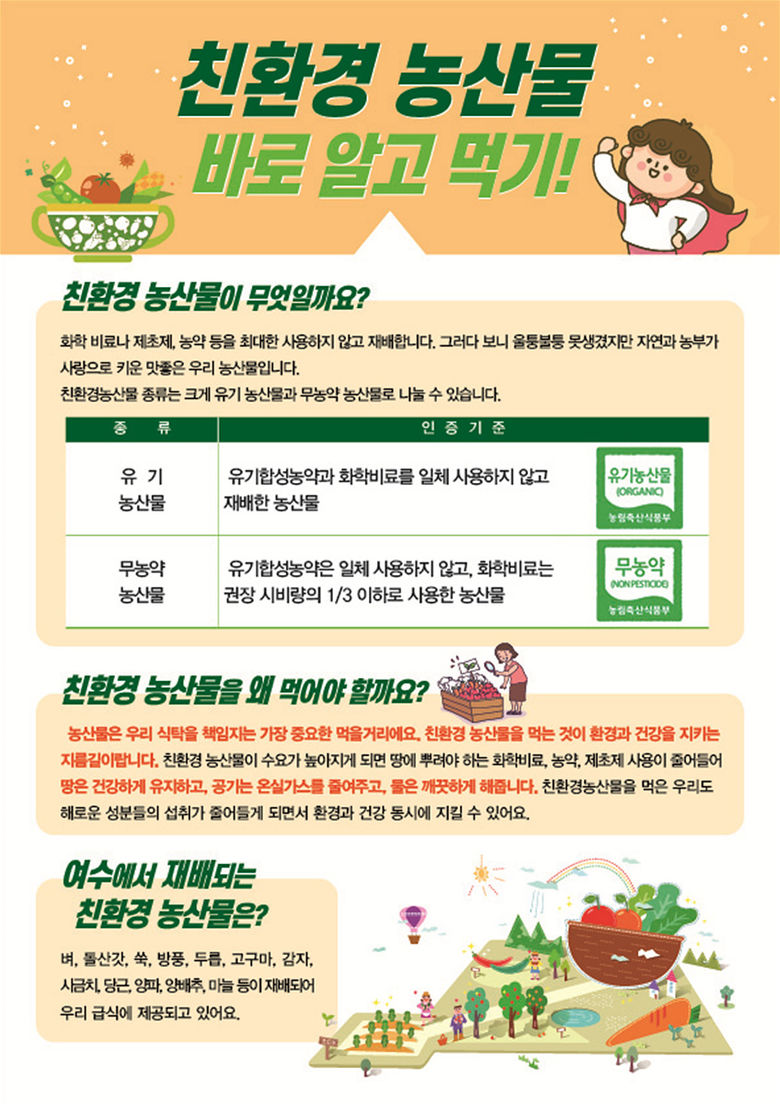 여수시, ‘친환경 농산물‧Non-GMO 식재료’ 홍보 나서 이미지 1.jpg