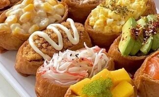 자색보리로만든 유부초밥세트 사진