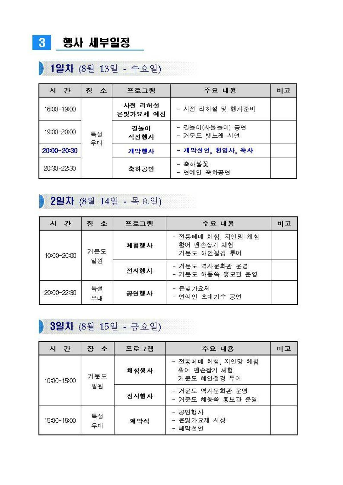 제14회 거문도백도은빛바다축제 안내의 2번째 이미지