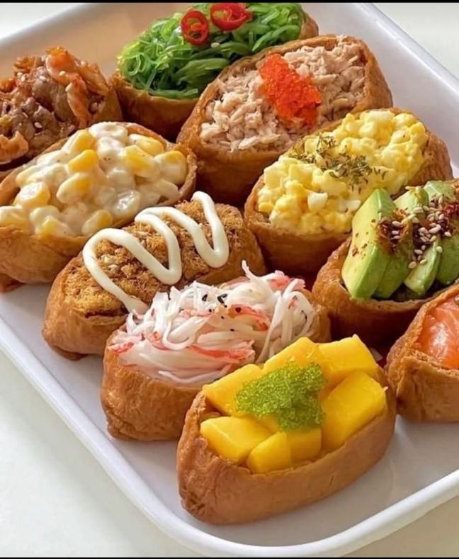 자색보리로만든 유부초밥세트 사진