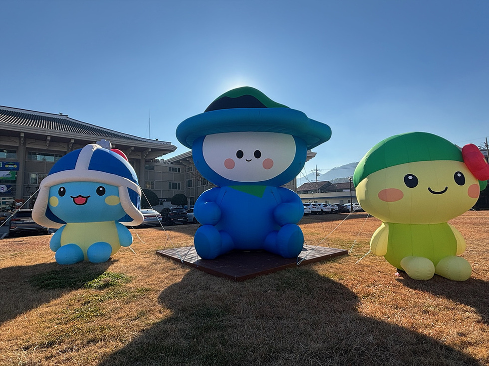 6 여수시, 시청에 섬박람회 마스코트 ‘다섬이’ 대형 공기 조형물 설치.jpg