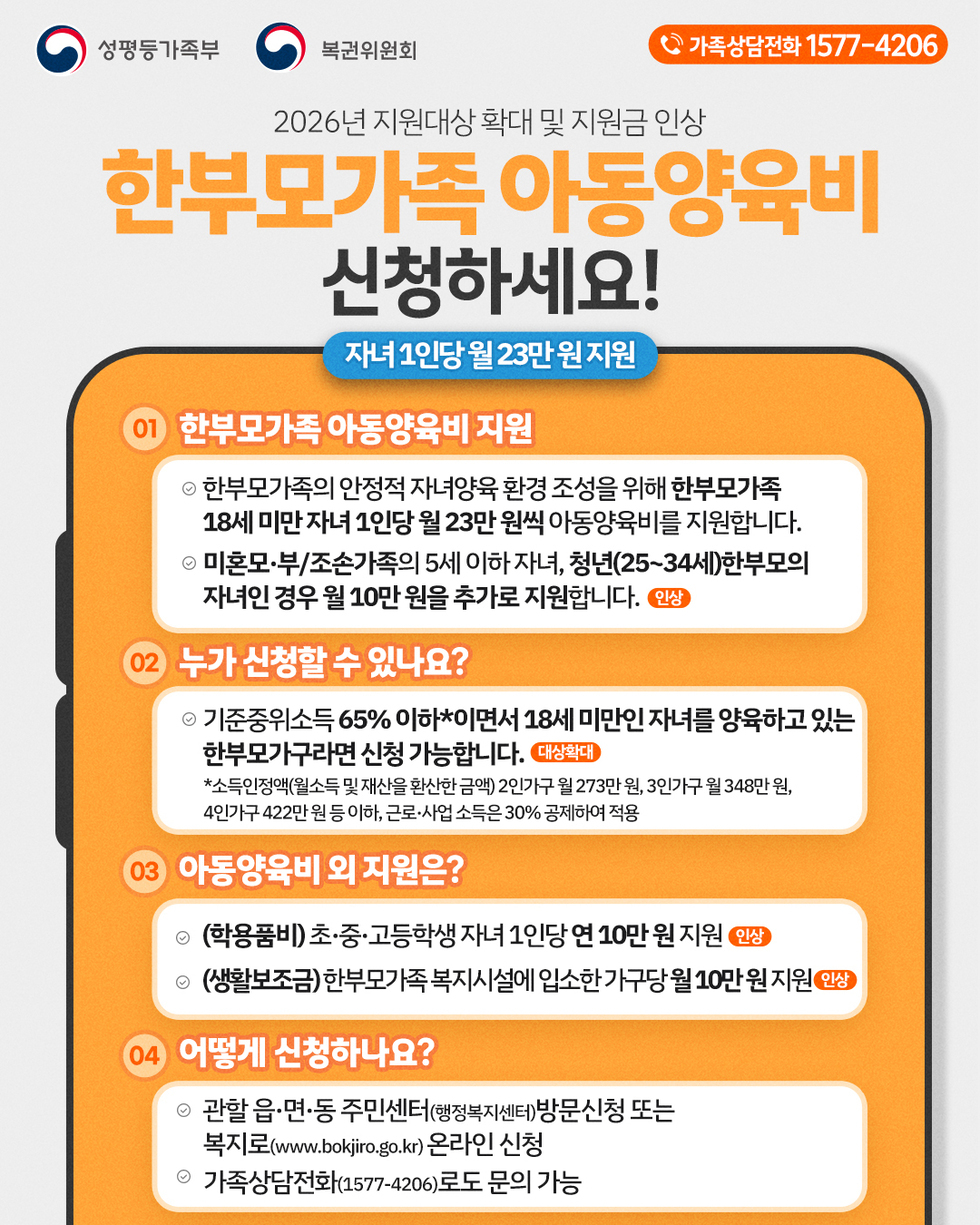(웹포스터)2026년 한부모가족-아동양육비