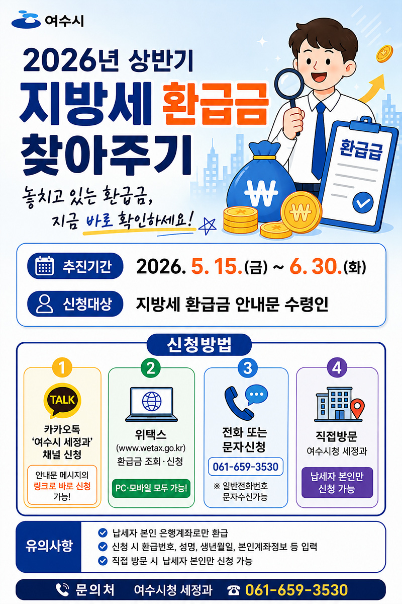3 여수시, 잠자고 있는 지방세 환급금 찾아가세요.jpg
