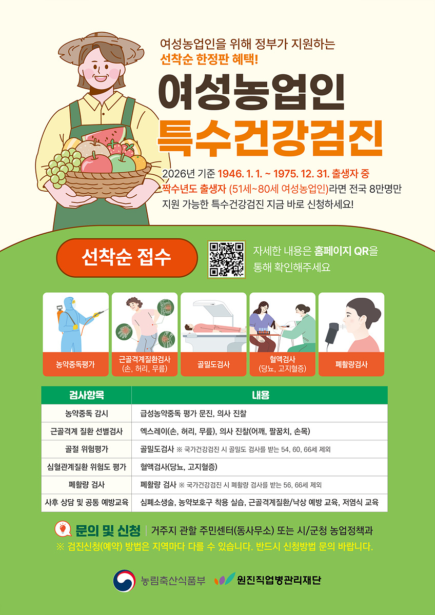 3 여수시, ‘여성농업인 특수건강검진’ 추가 신청 접수… 선착순 모집.jpg